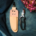 Étui en cuir pour sécateur 180 mm avec clip ceinture Tan