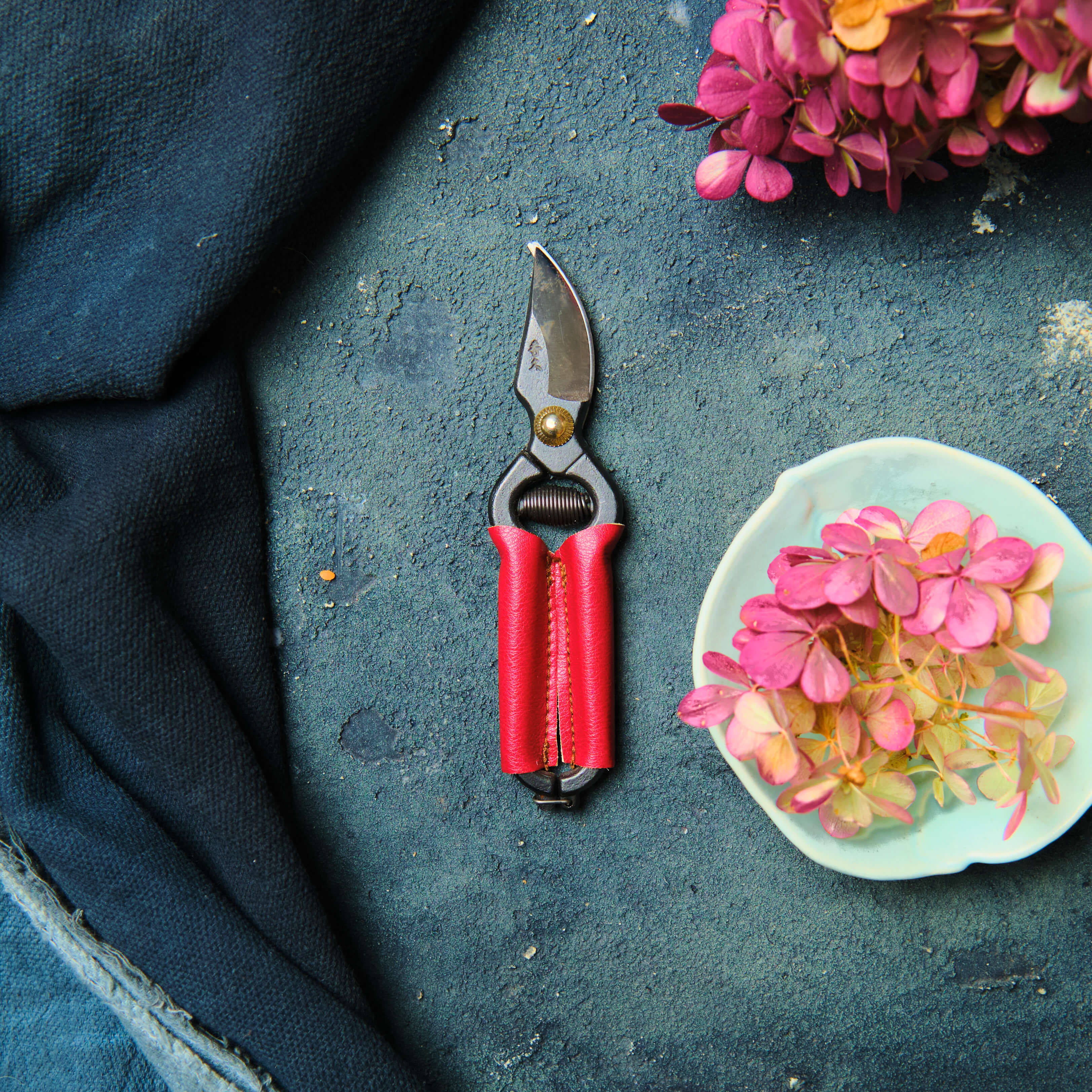 Mini sécateur 140mm, manche en cuir rouge, outil de taille en acier japonais