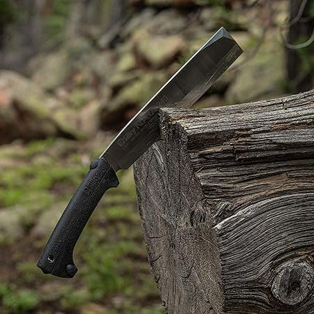 Hachette à double tranchant de 240 mm avec manche en caoutchouc noir antidérapant