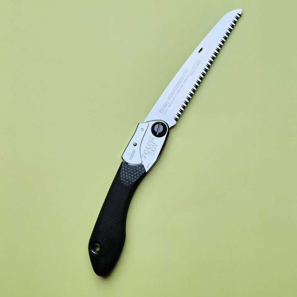 Scie d'élagage pliable 170 mm Lame compacte légère et affûtée, poignée rouge et noire