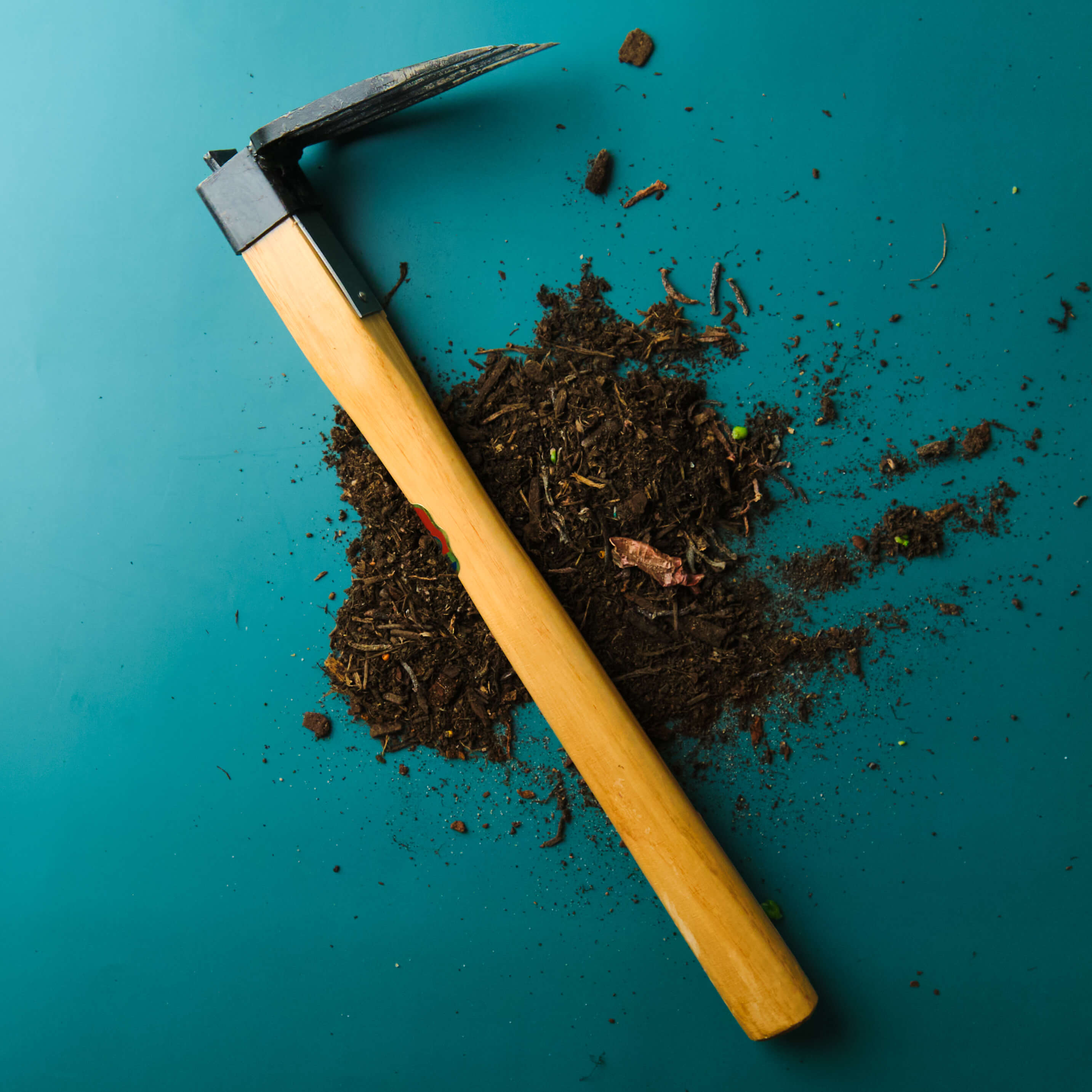 Fourche de jardin à 4 dents avec manche en bois