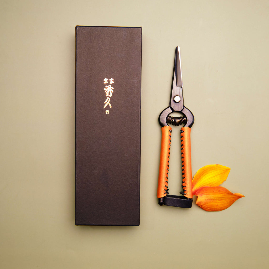 Sécateur japonais en cuir tanné 190 mm en acier à haute teneur en carbone
