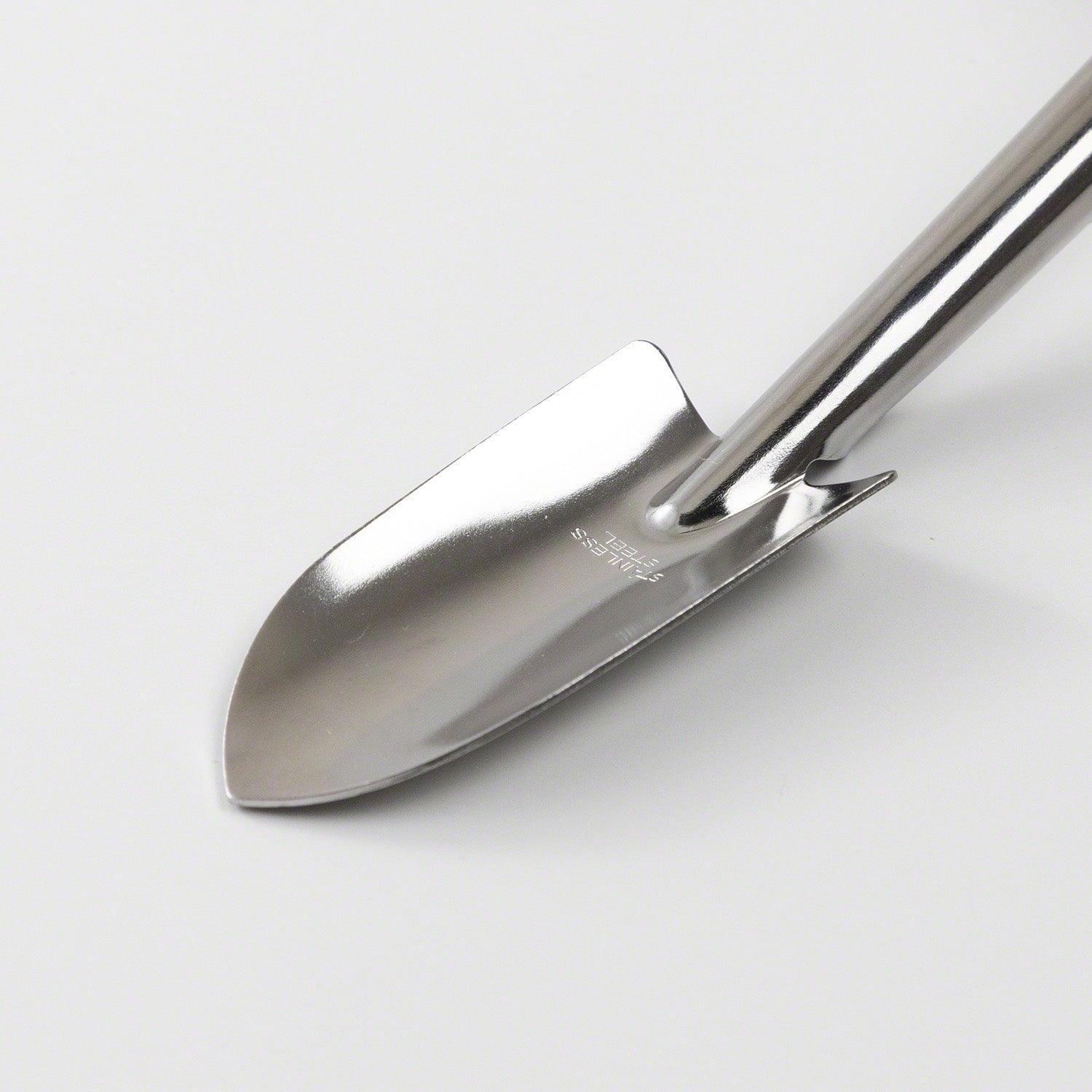 Pelle incurvée double embout pour bonsaï, 255 mm, acier inoxydable