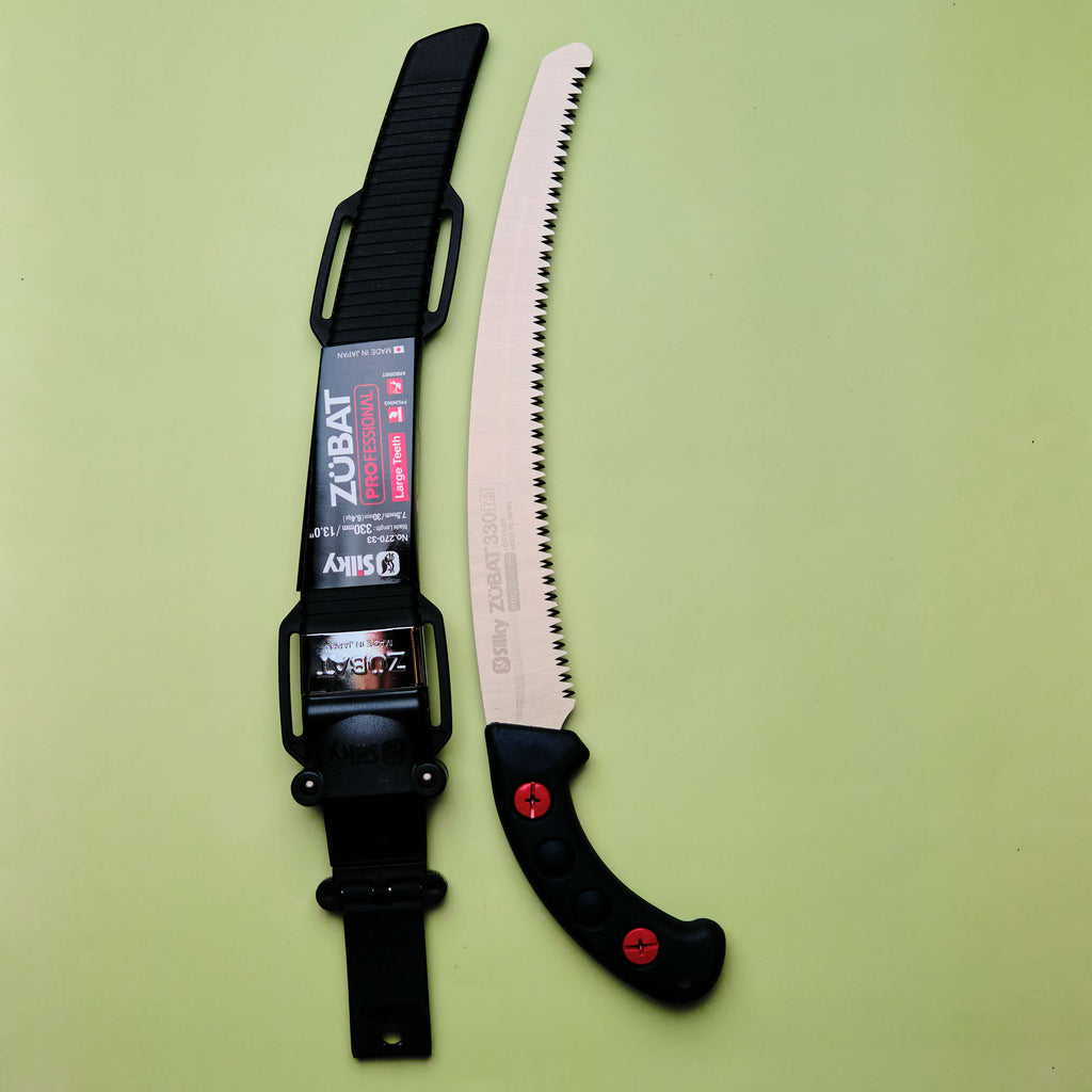 Scie d'élagage à denture courbée 330mm, manche ergonomique noir