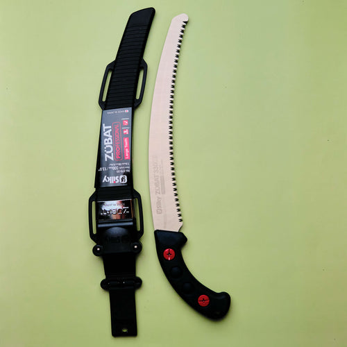 Scie d'élagage à denture courbée 330mm, manche ergonomique noir