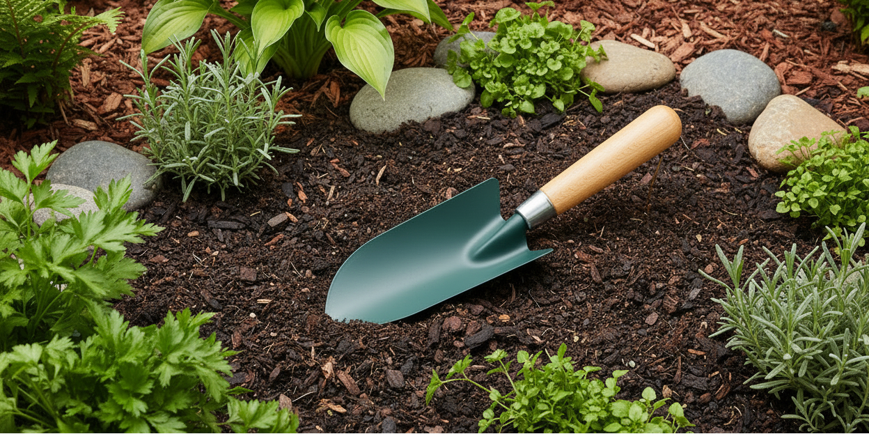 Garden Trowel Wide Sharp Scene