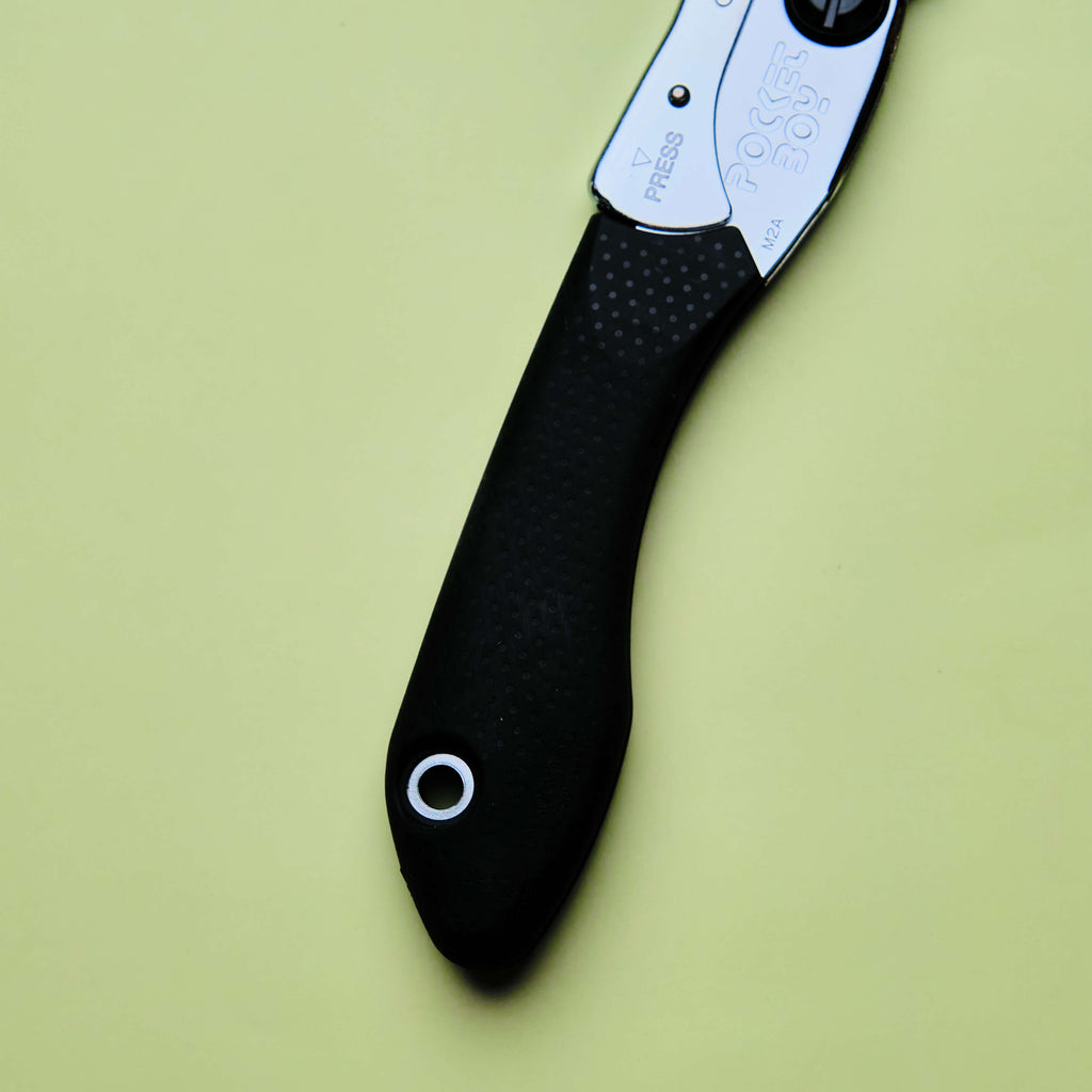 Scie d'élagage pliable 170 mm Lame compacte légère et affûtée, poignée rouge et noire