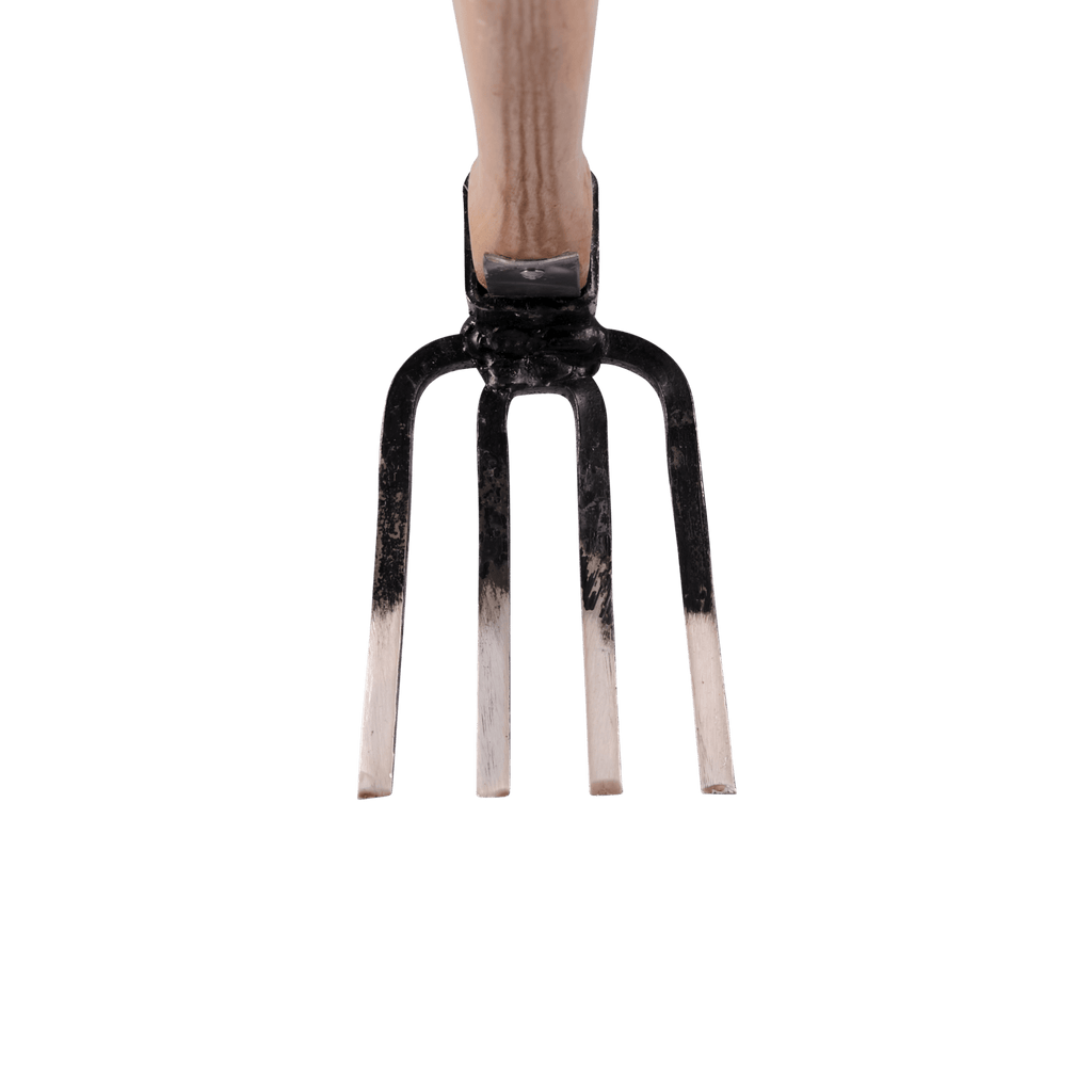 Fourche de jardin à 4 dents avec manche en bois