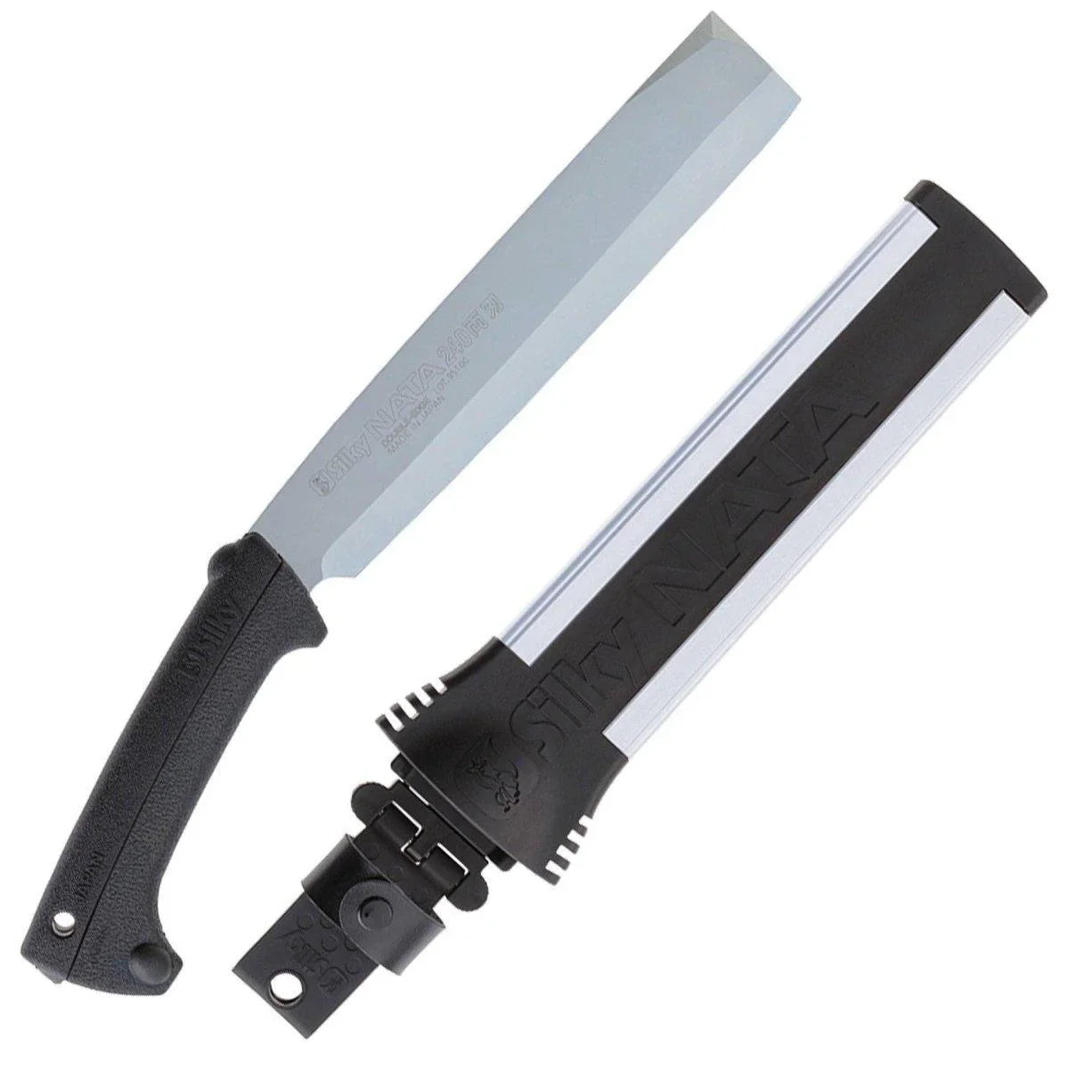 Hachette à double tranchant de 240 mm avec manche en caoutchouc noir antidérapant