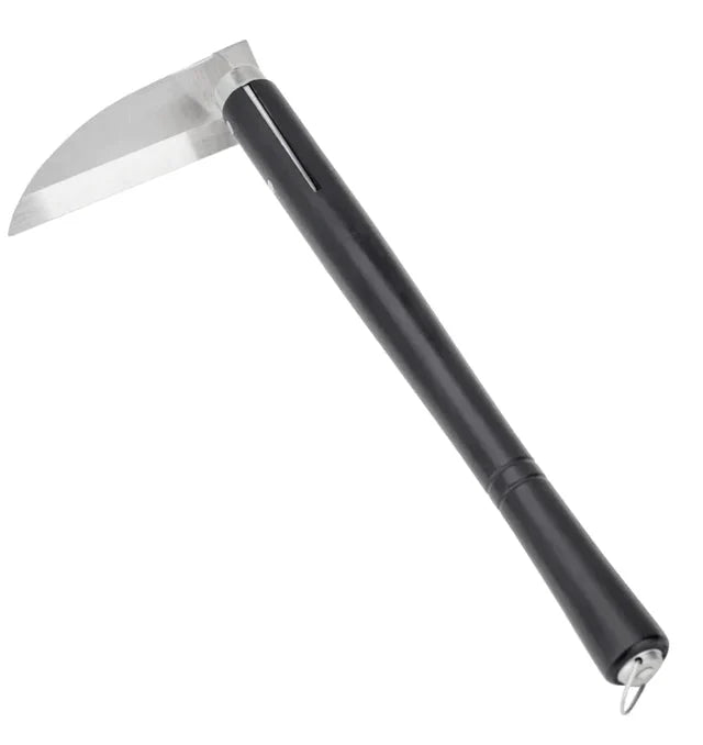 Couteau de fouille Hori Hori japonais en acier inoxydable avec lame dentelée et manche noir