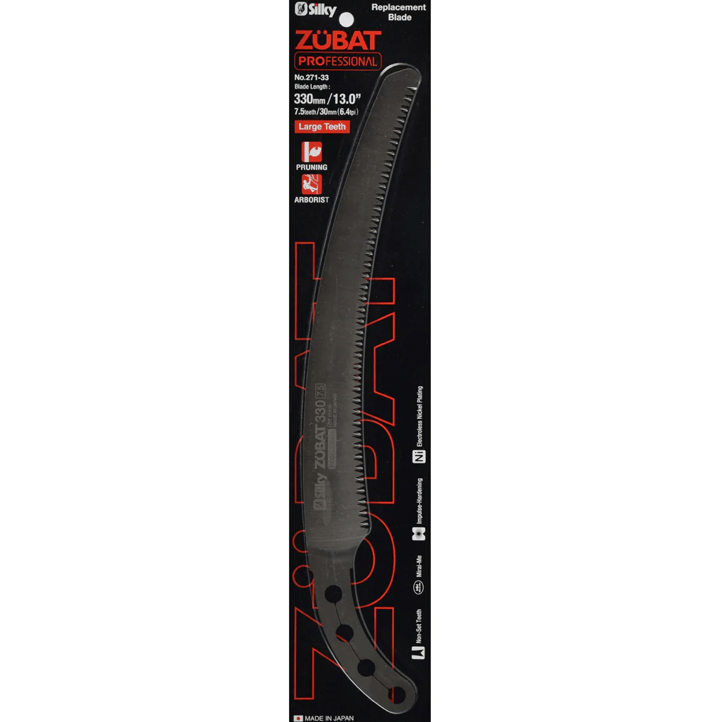 Scie d'élagage à denture courbée 330mm, manche ergonomique noir